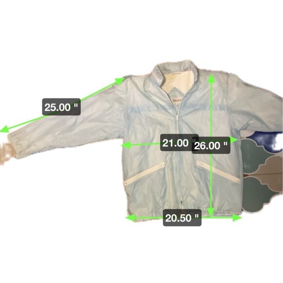 Lady Van Heusen Light Blue Zippered Cotton Lined Windbreaker SZ Medium - Picture 7 of 7